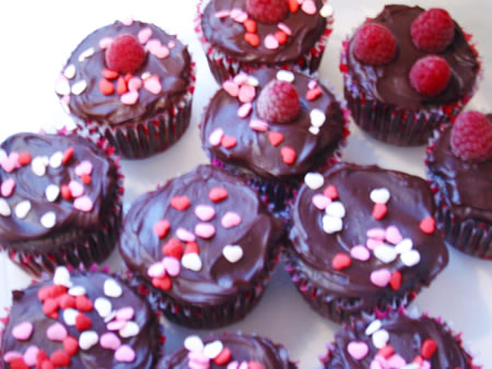 vegan chocolate raspberry liqueur cupcakes