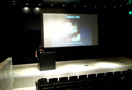 Alana preparing for her lecture